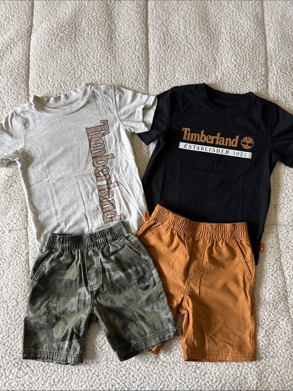 Timberland Kids Short Sleeve Logo Tee - Black and White